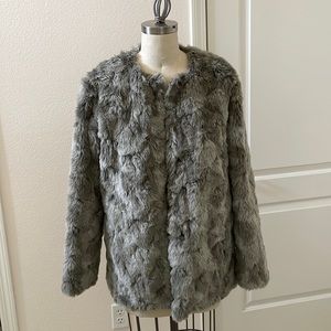 H&M Gray Faux Fur Coat